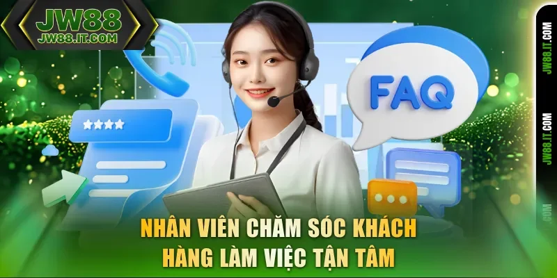 Nhân viên JW88 sẽ chăm sóc khách hàng làm việc tận tâm